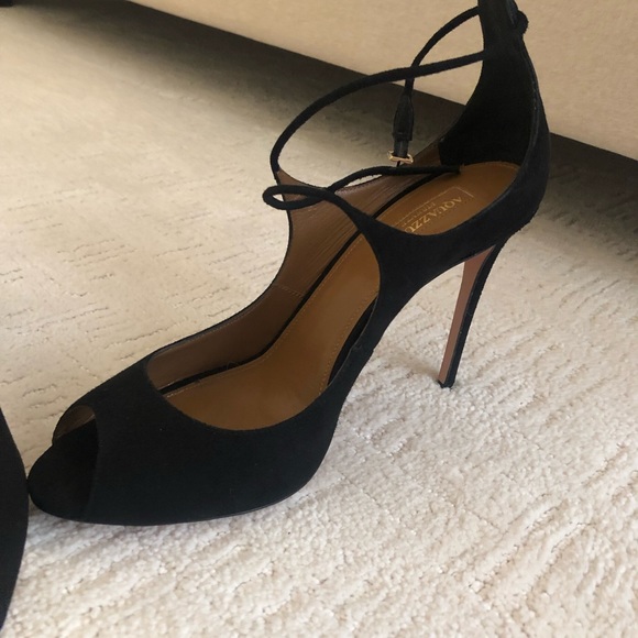 Aquazzura Zani Black Suede Pump 38.5 - Picture 2 of 4